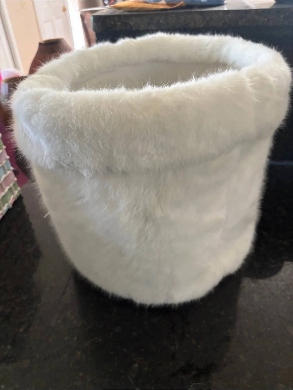 Faux Fur Pom-Pom Container